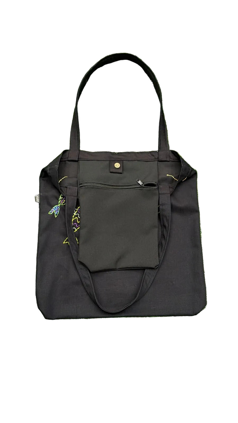 Tote Bag Black Five Fish Multicolor