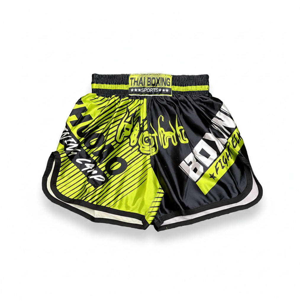 Boxing Sports Shorts – Neon/Green & Black