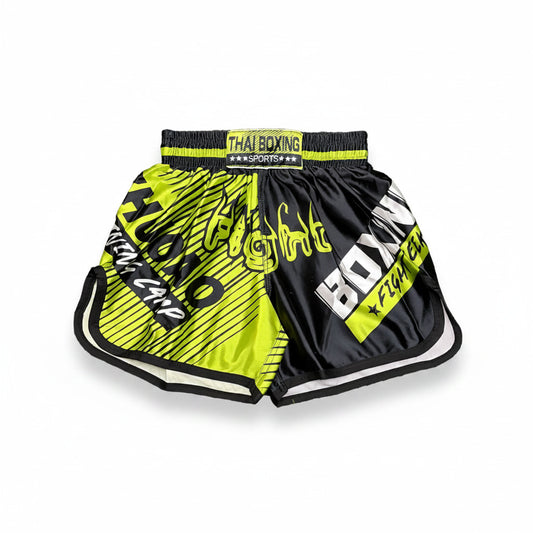 Boxing Sports Shorts – Neon/Green & Black
