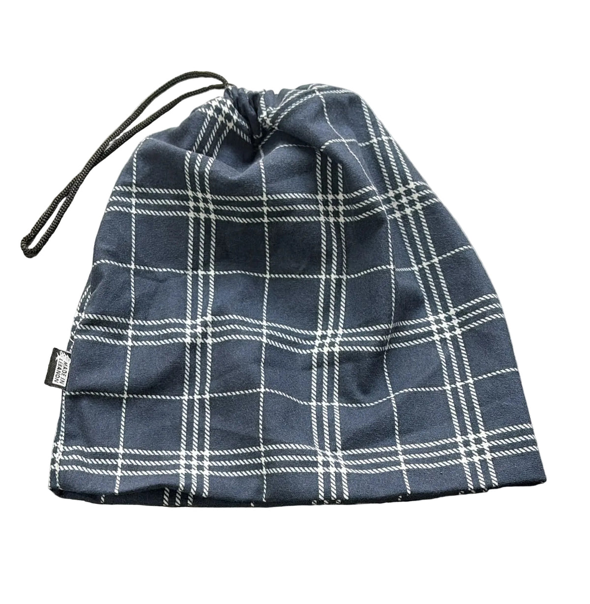 Headgear Adjustable Double Layer Coton Lycra Carreau Navy