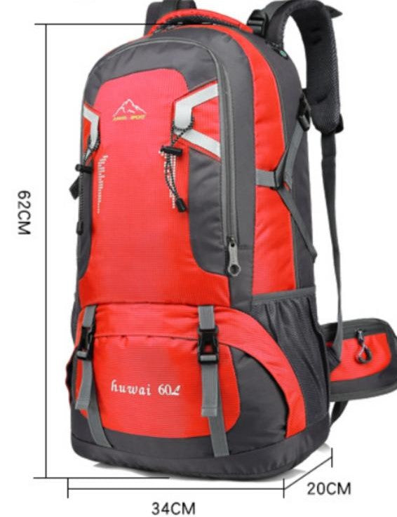 Hiking Backpack Red/Grey 60L