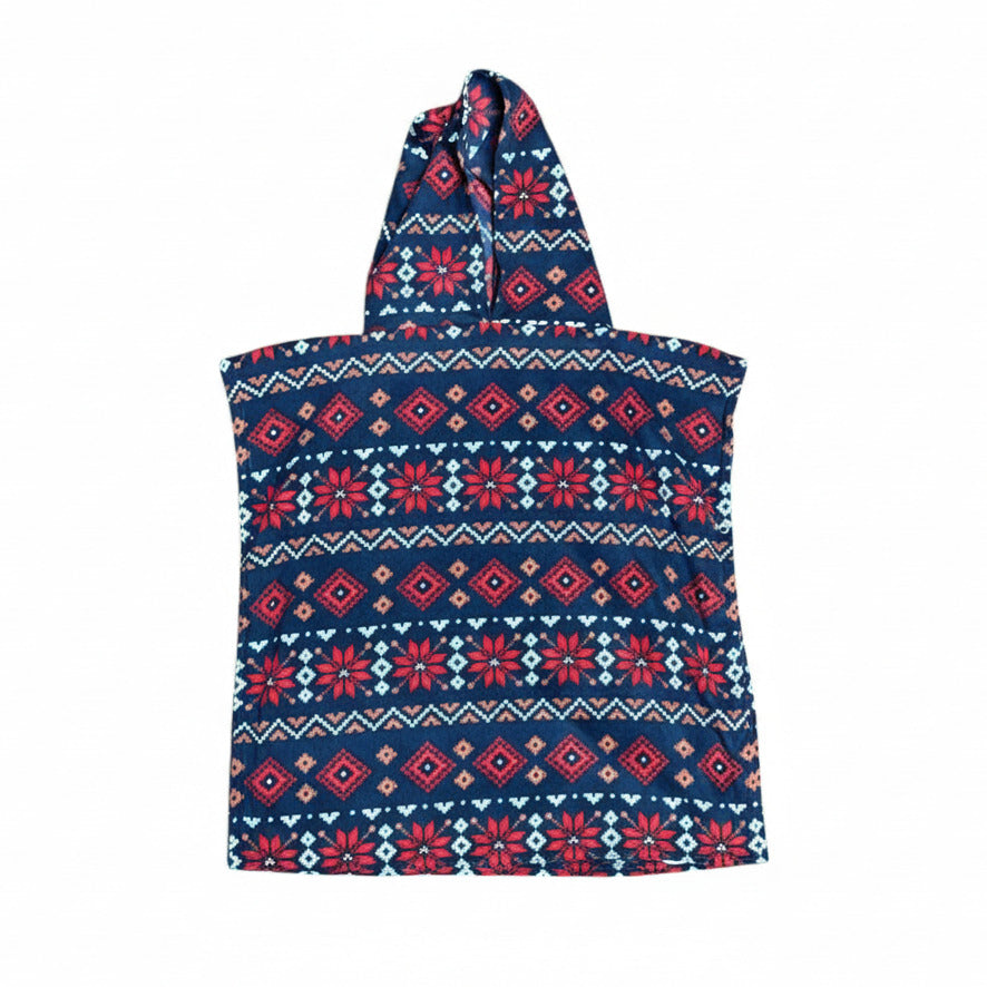 Poncho Furr Fleece Flake Snow