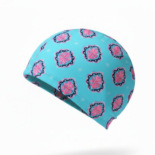 Swim Cap Lycra Medallion Blue