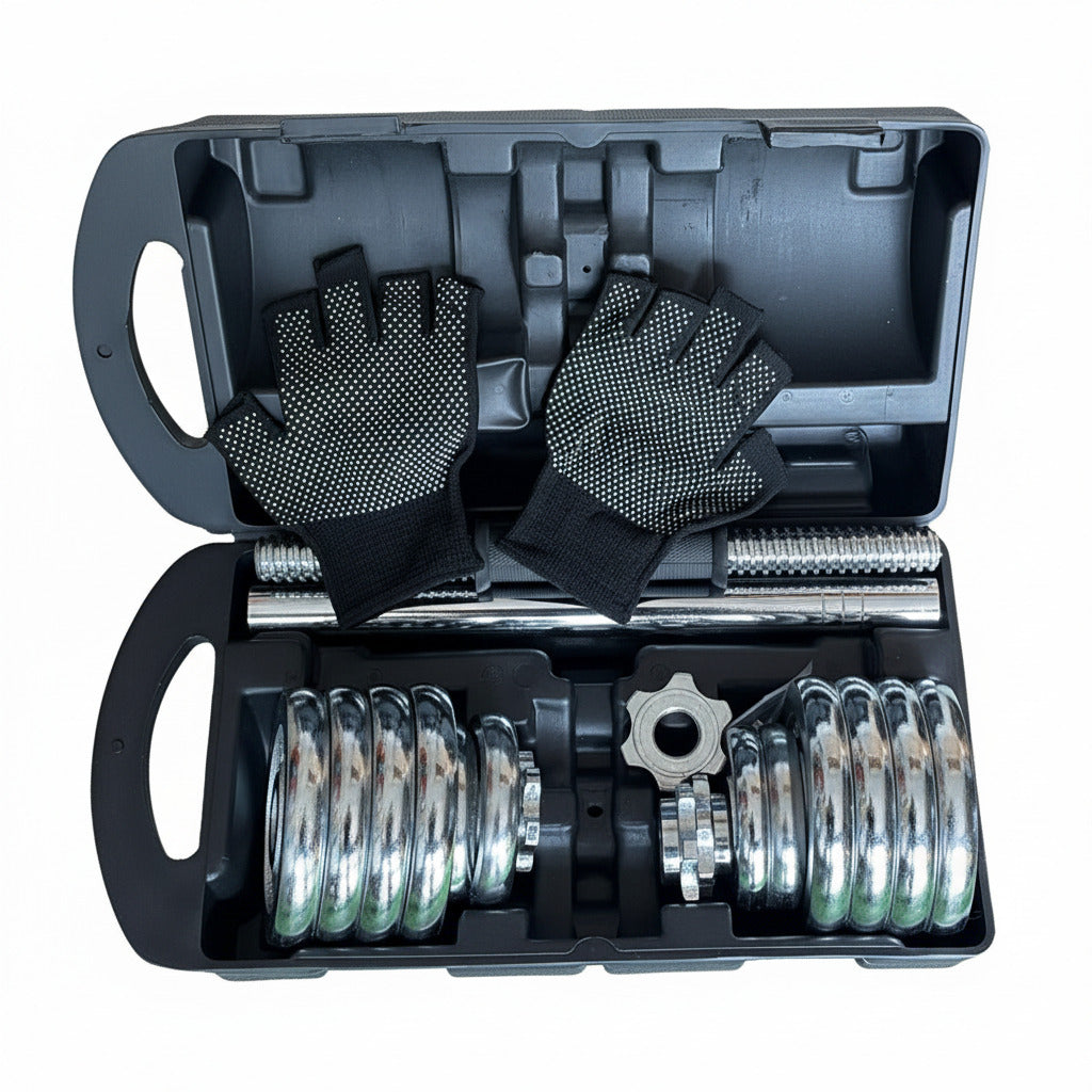 Dumbbells Set Chrome Adjustable York Fitness 15kg