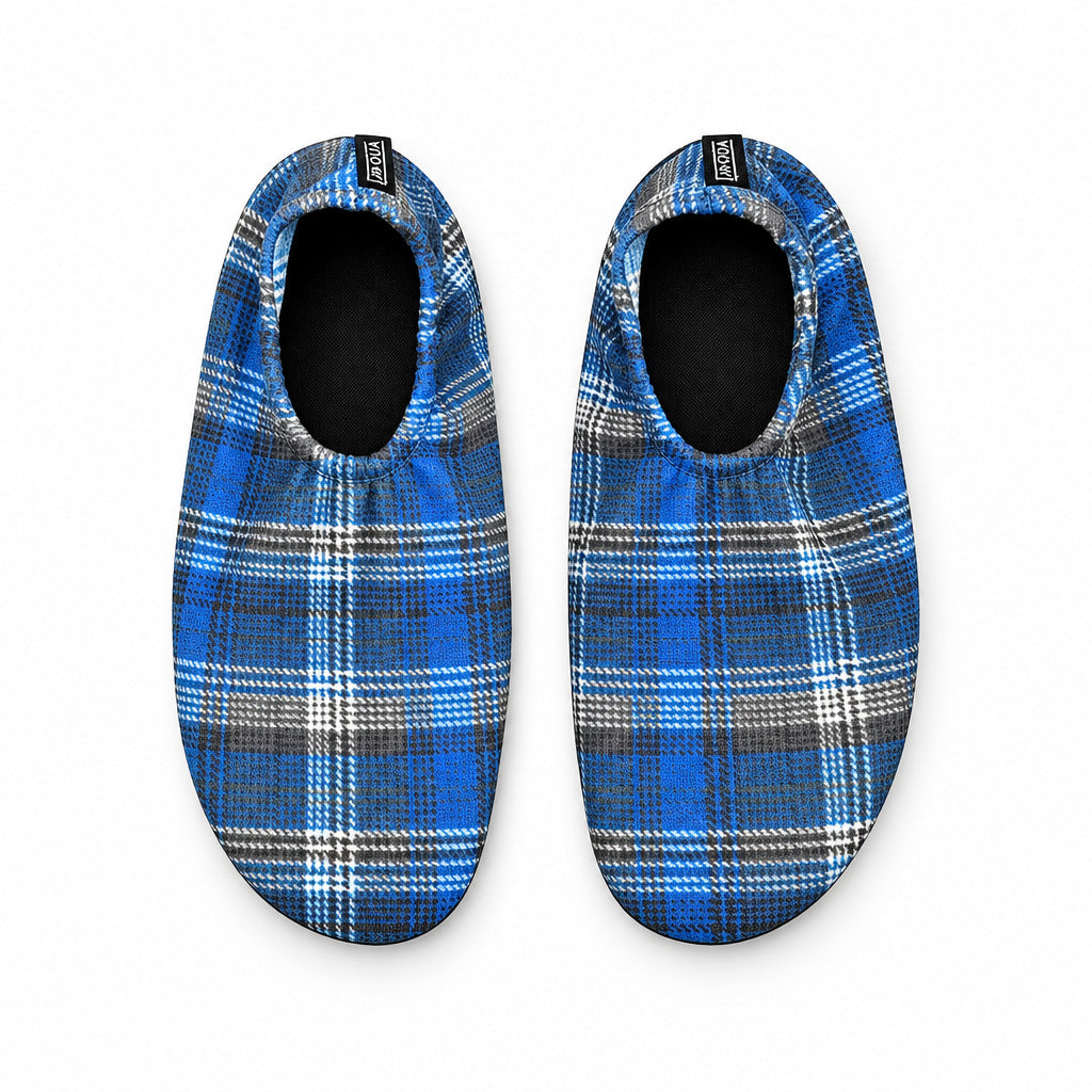 Flexy Slips Soft Furr Blue Carreau