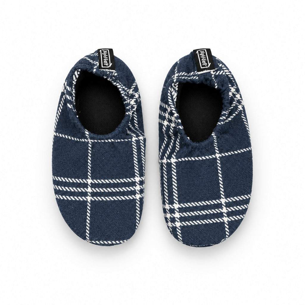 Flexy Slips Soft Furr Navy Carreau