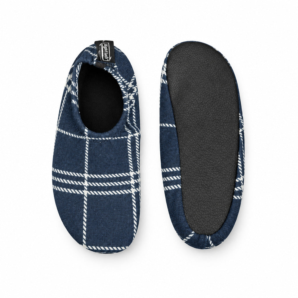Flexy Slips Soft Furr Navy Carreau