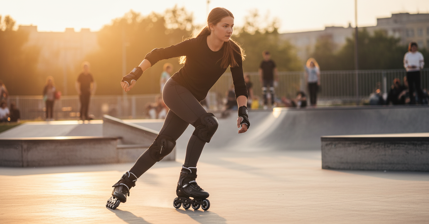 Action shot at skate park
