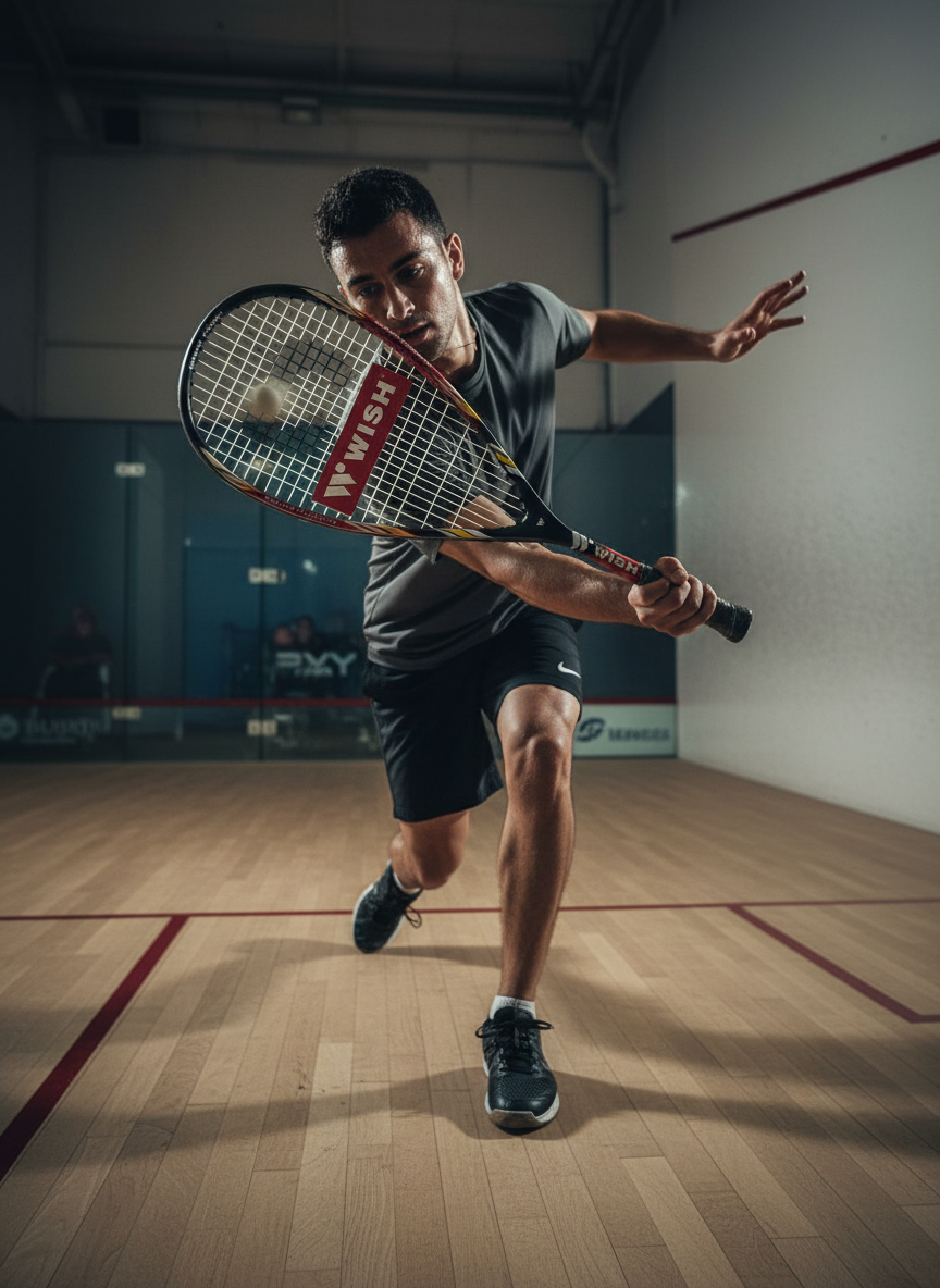 Action shot - player mid-swing