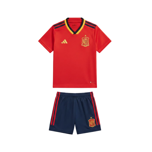 Adidas Spain Kids Kit – White Background Clean Flat Lay