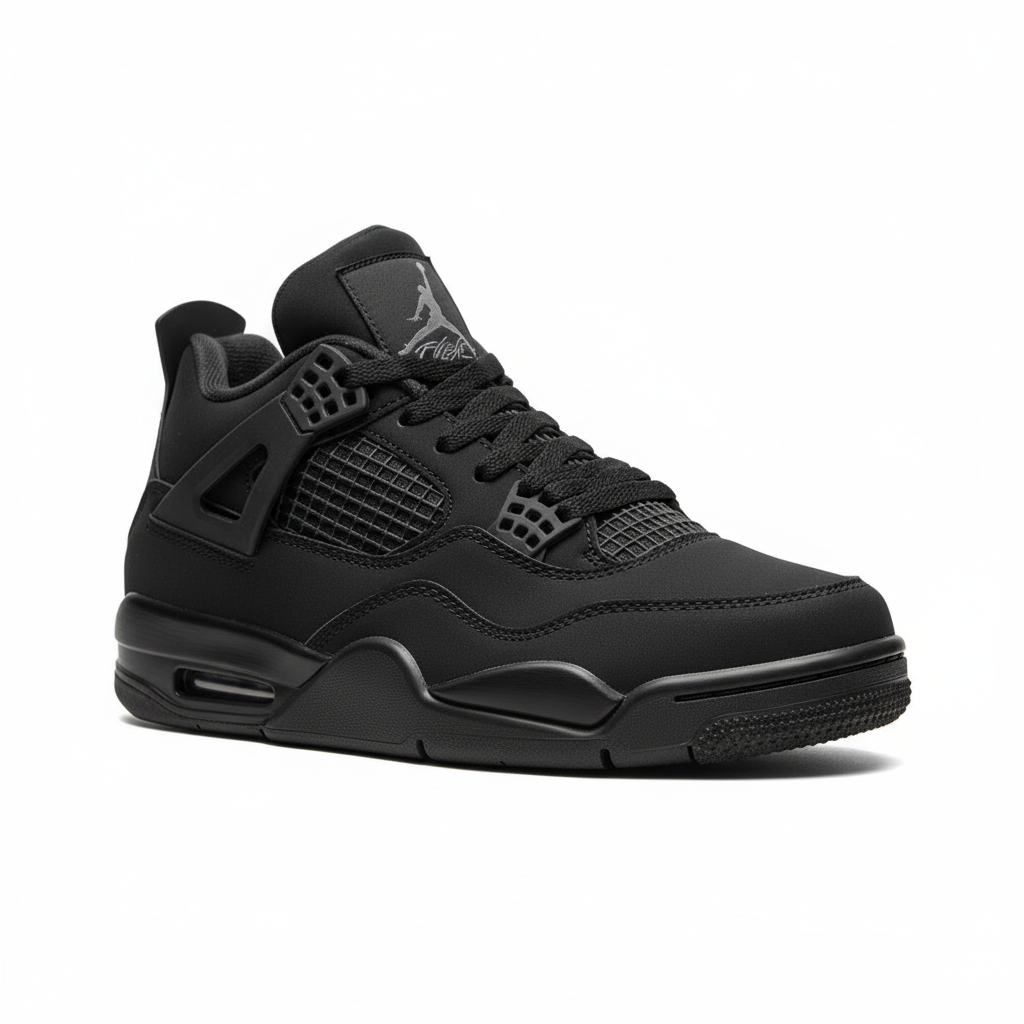 All black kids sneaker isolated white background