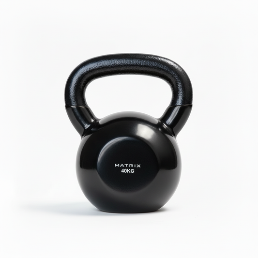 All-metal glossy black 40kg Matrix kettlebell