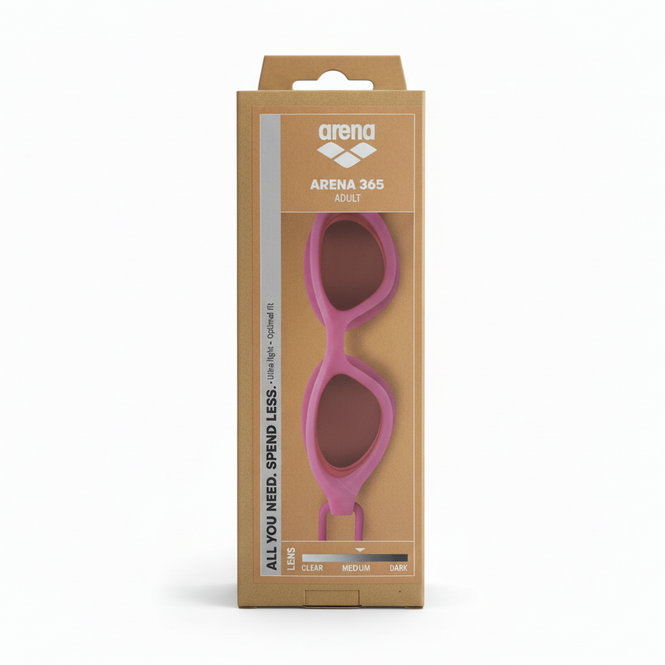 Arena 365 Adult pink goggles box white background