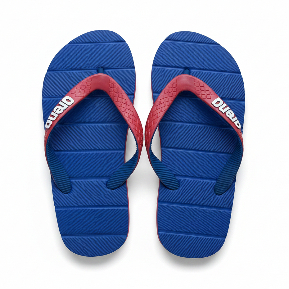 Arena Blue & Red Flip Flops – White Background