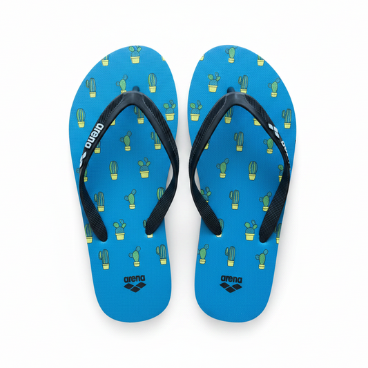 Arena cactus flip flops white background