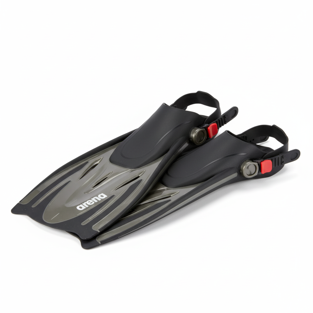 Arena Sea Fins Black Silver Square
