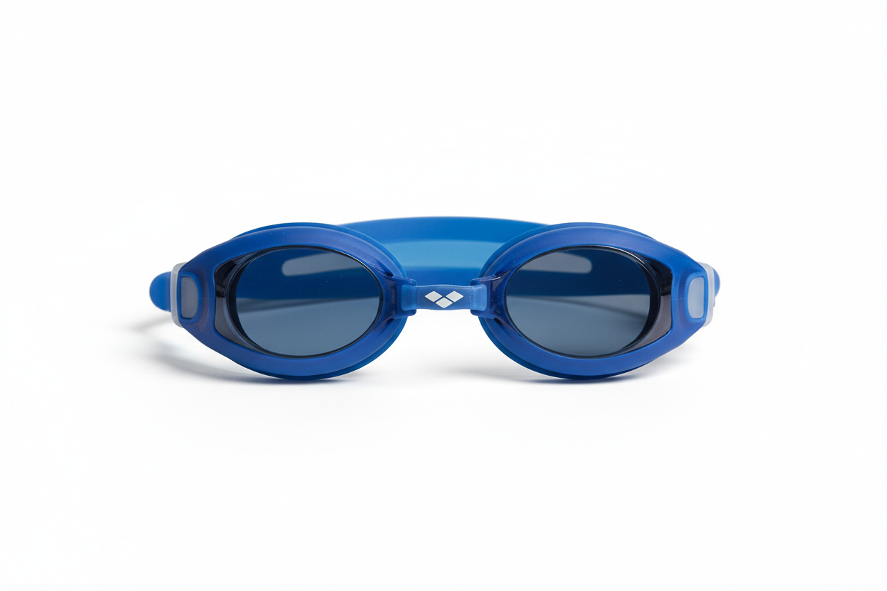 Arena Zoom X-Fit Adult blue goggles without packaging white background