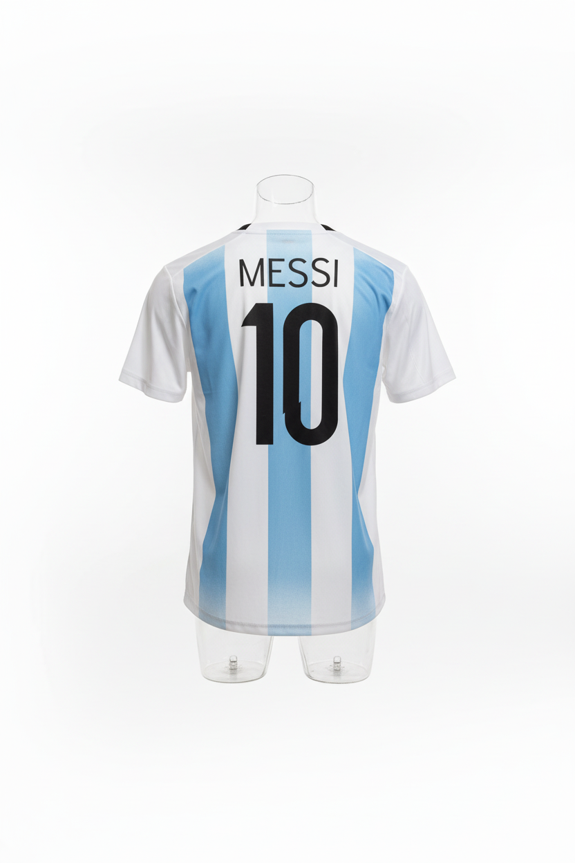 Argentina Messi #10 Jersey – Back Ghost Mannequin