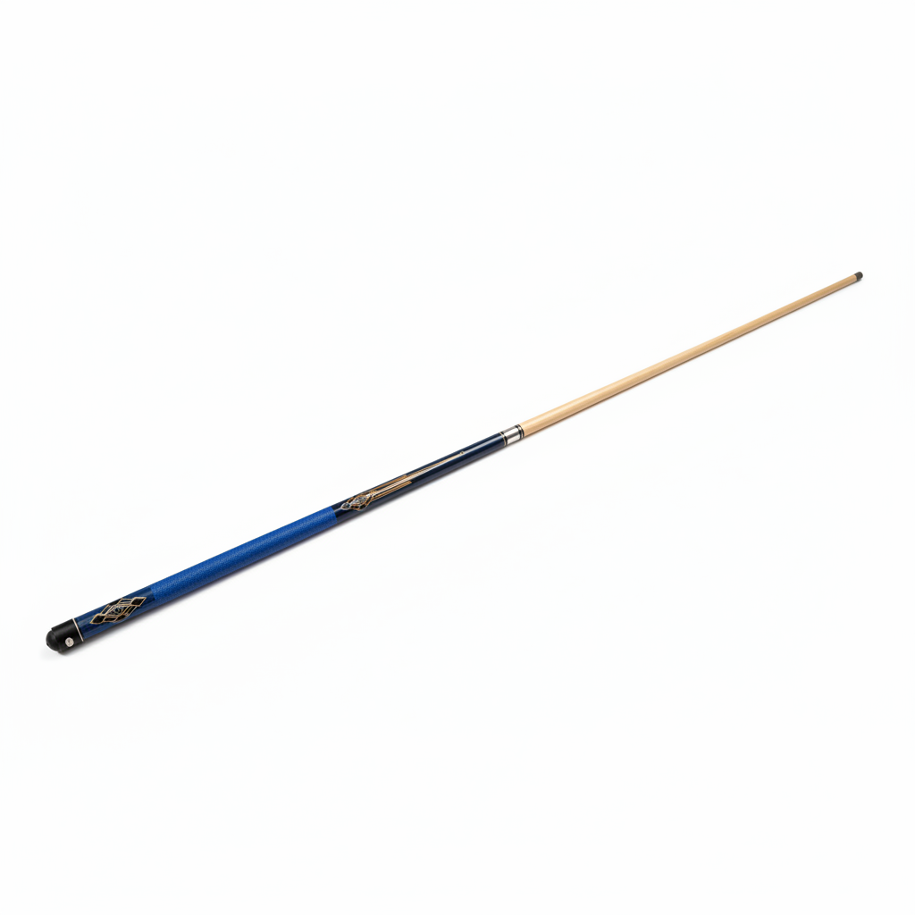 Assembled Blue Billiard Cue White Background