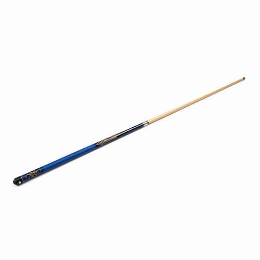 Assembled Blue Billiard Cue White Background