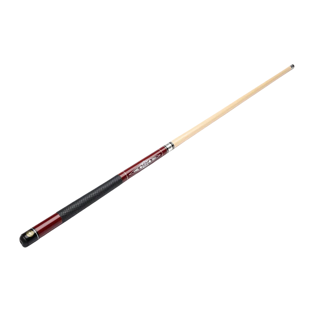 Assembled Red Billiard Cue White Background