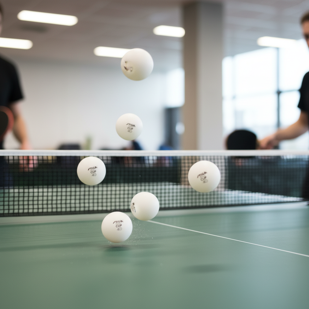 Balls in play on table