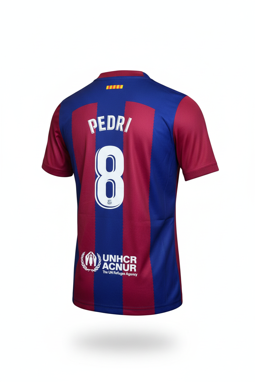 Barcelona PEDRI #8 Back - Ghost Mannequin White Background