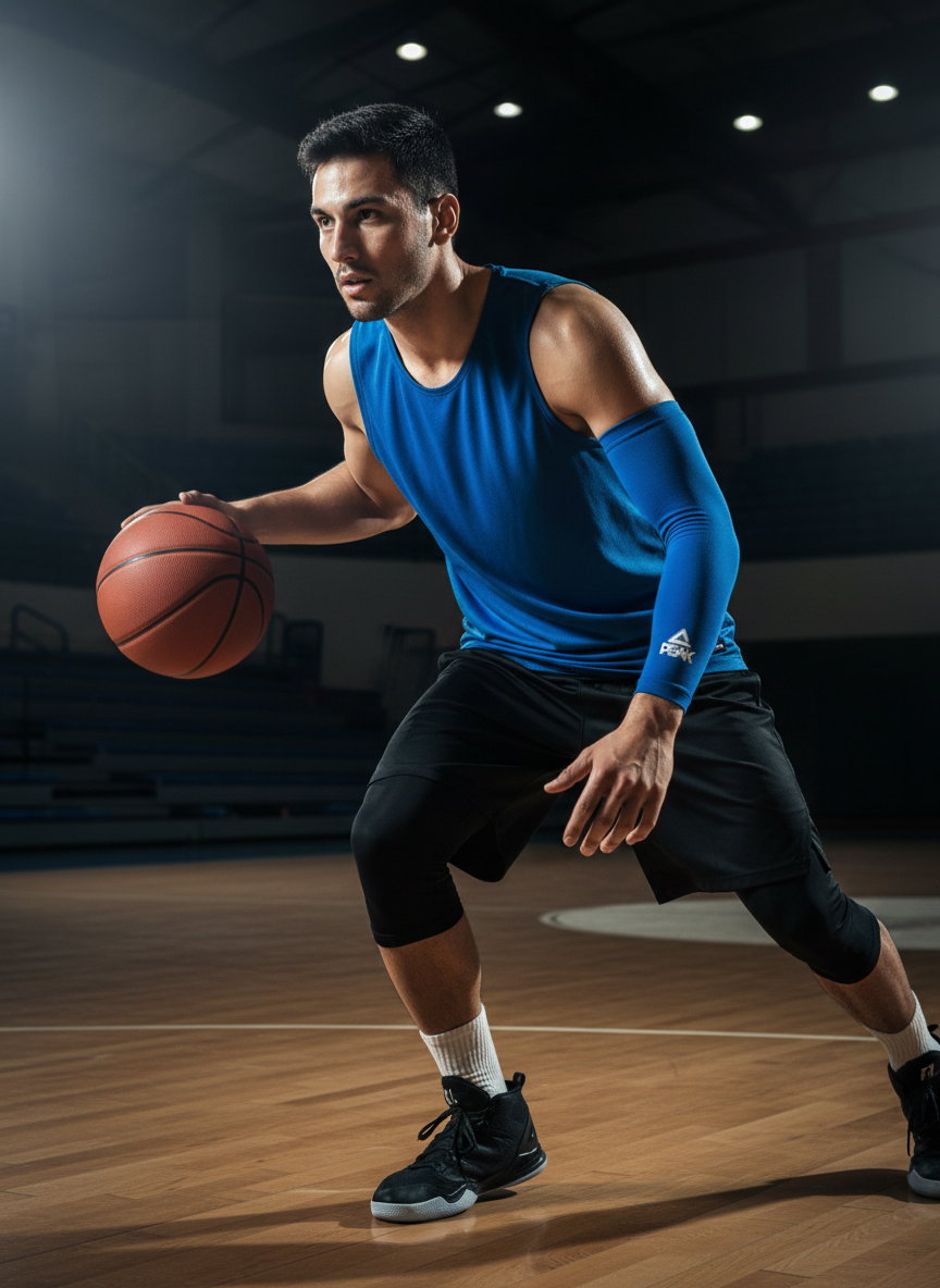 Basketball action shot