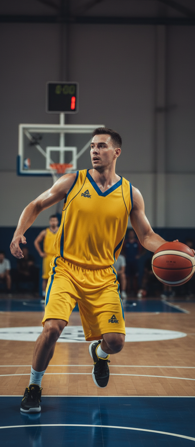 Peak Basketball Uniform F771102 Yellow/Royal