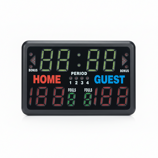 Basketball scoreboard white background