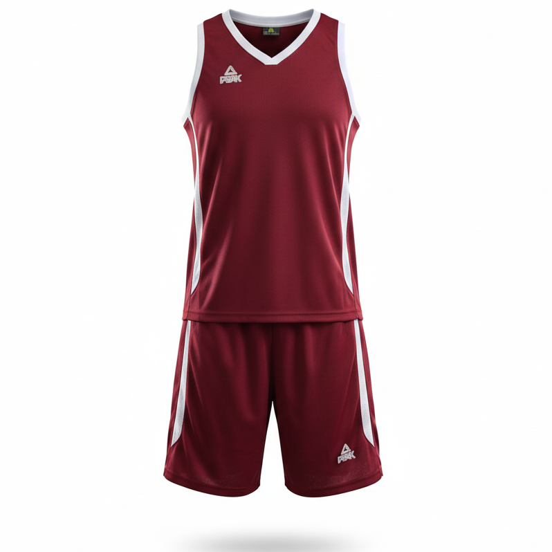 Basketball Uniform Peak F771102 Bordo/White