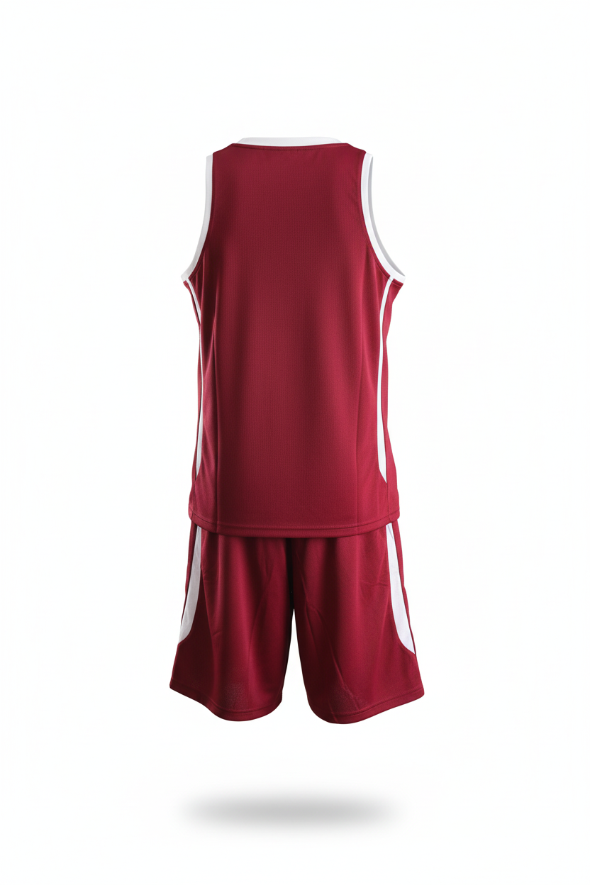 Basketball uniform invisible mannequin back view
