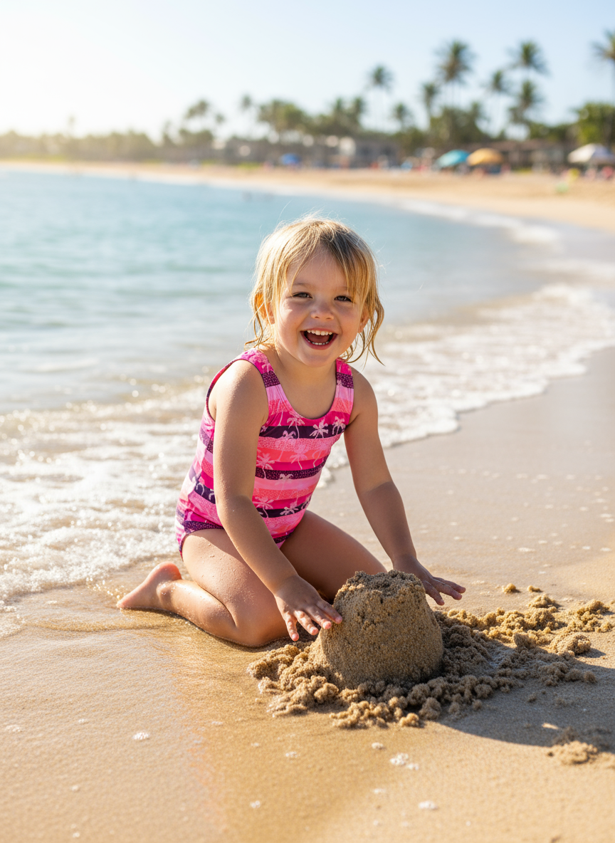 Swimsuit (Maillot) One-Piece - Palm Pink