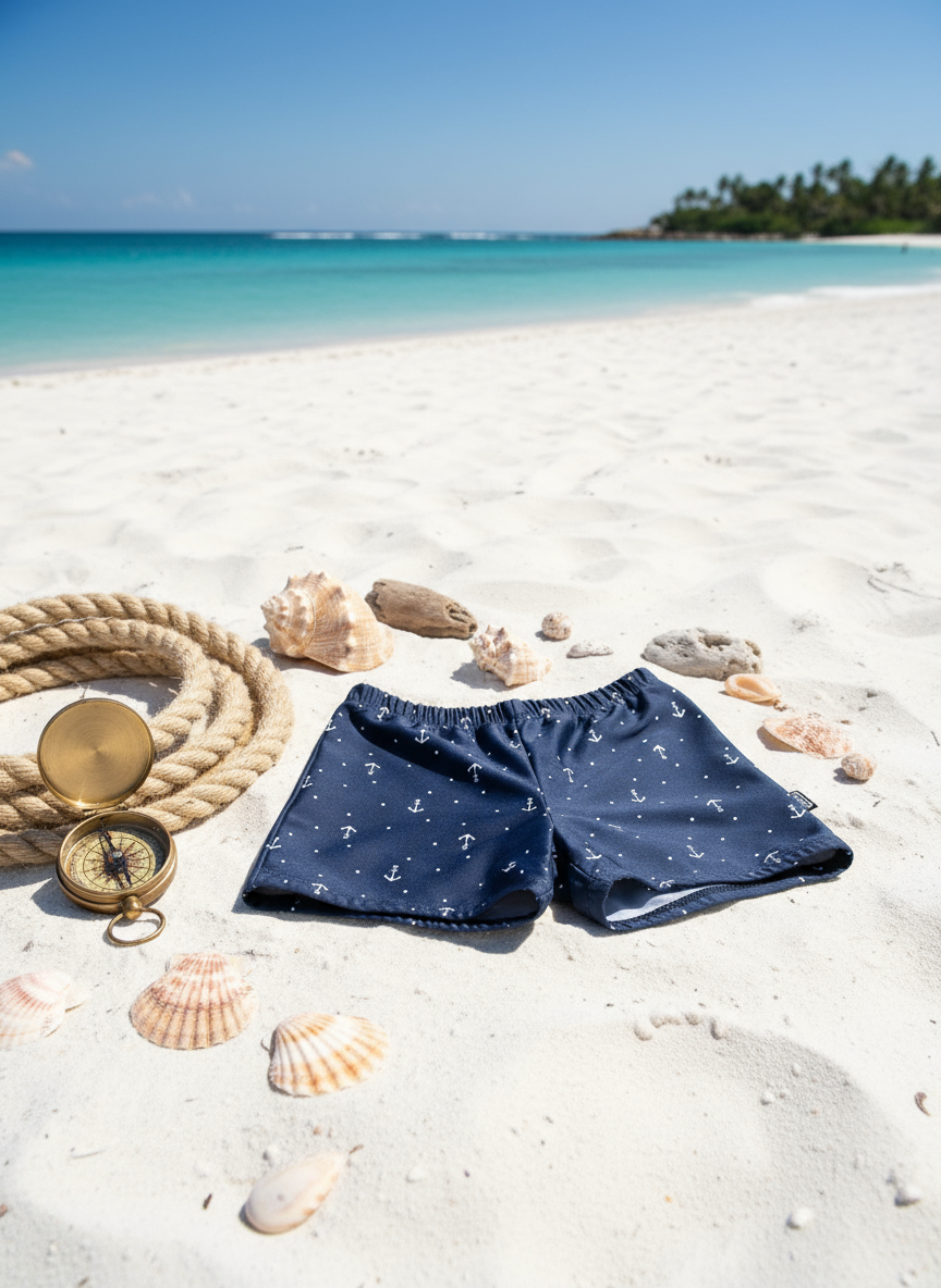 Boys swim short Anchor Navy