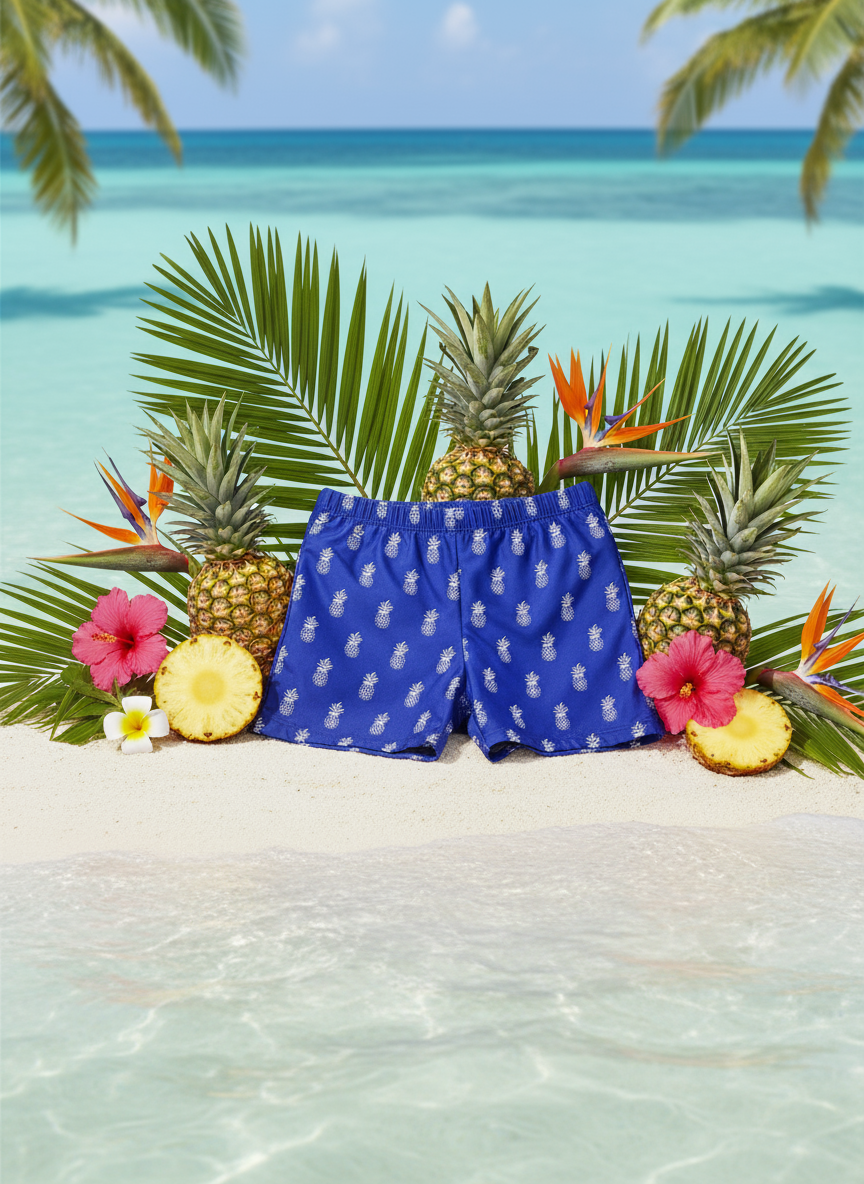 Boys swim short Pineapple Blue