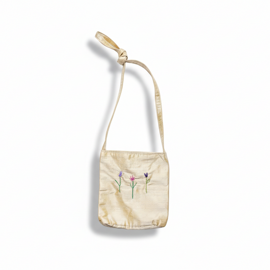 Crossbody bag Gold Three Flowers