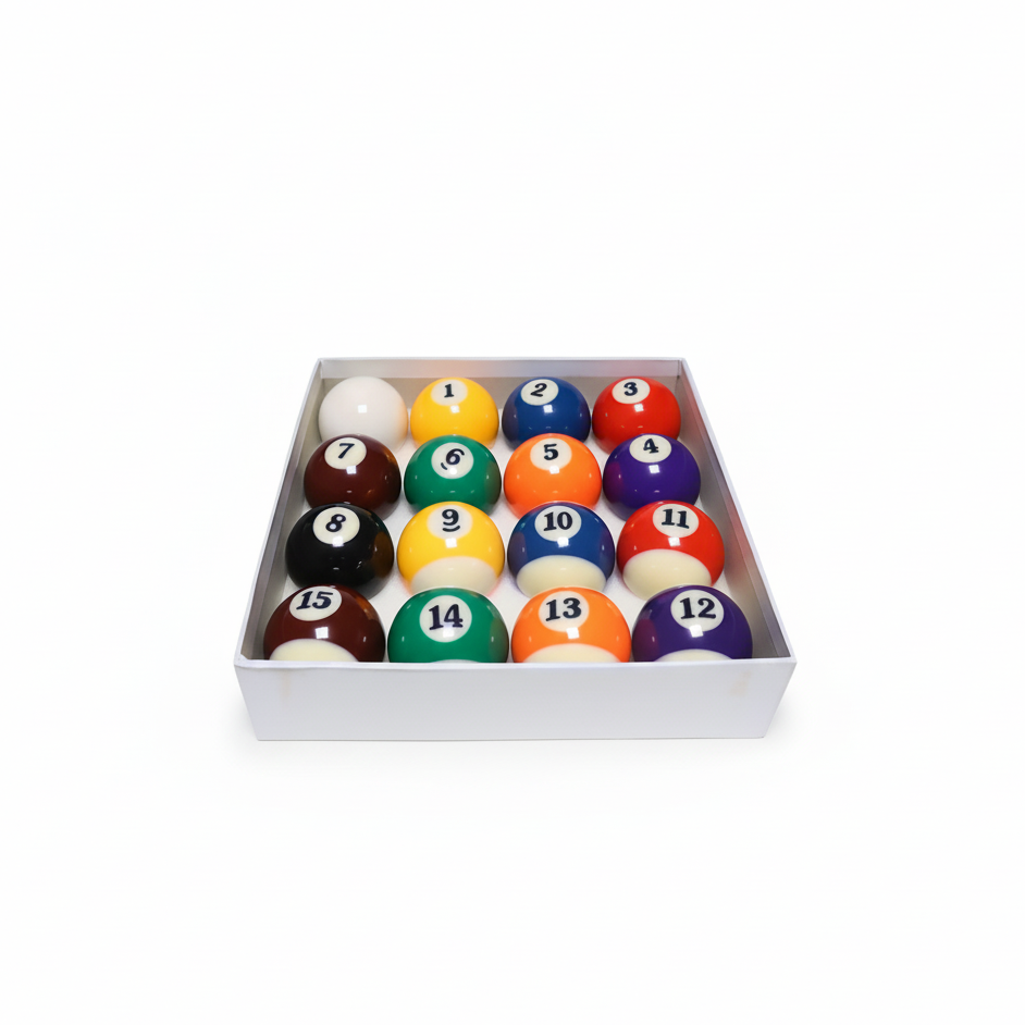 Billiard balls set on pure white background