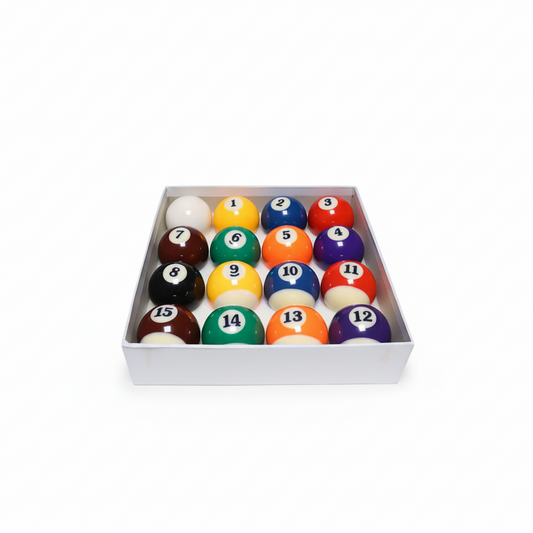 Billiard balls set on pure white background