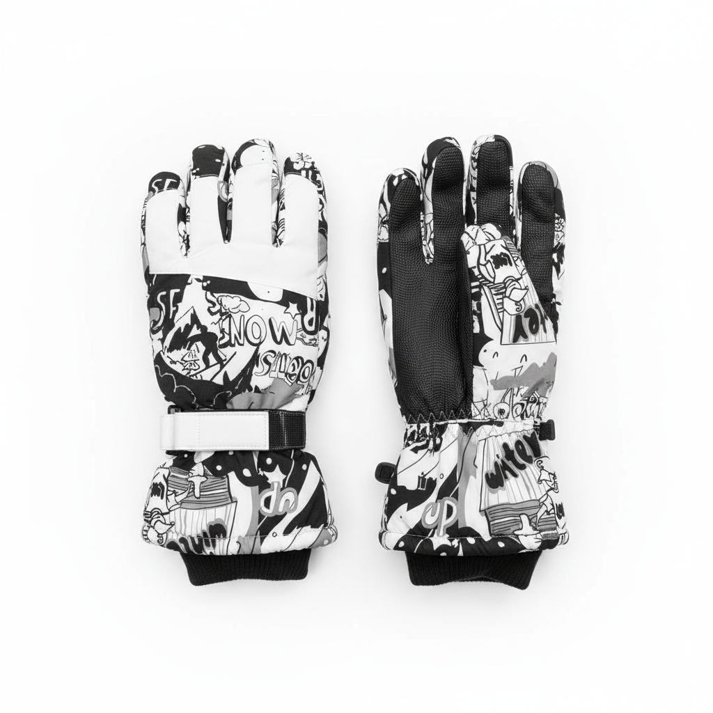 Ski gloves Black & White