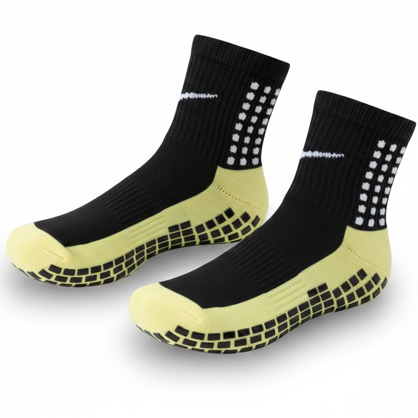 Black and Yellow Grip Socks