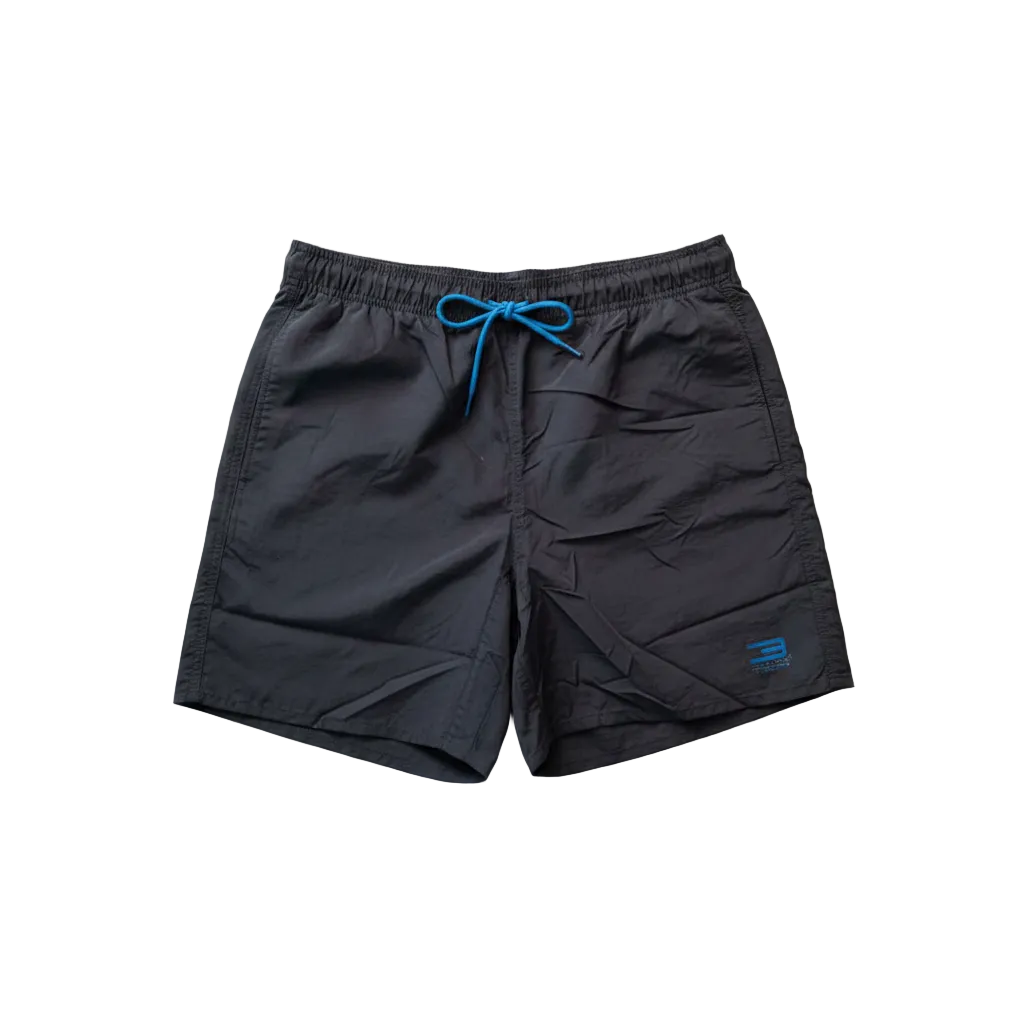 Black athletic shorts white background