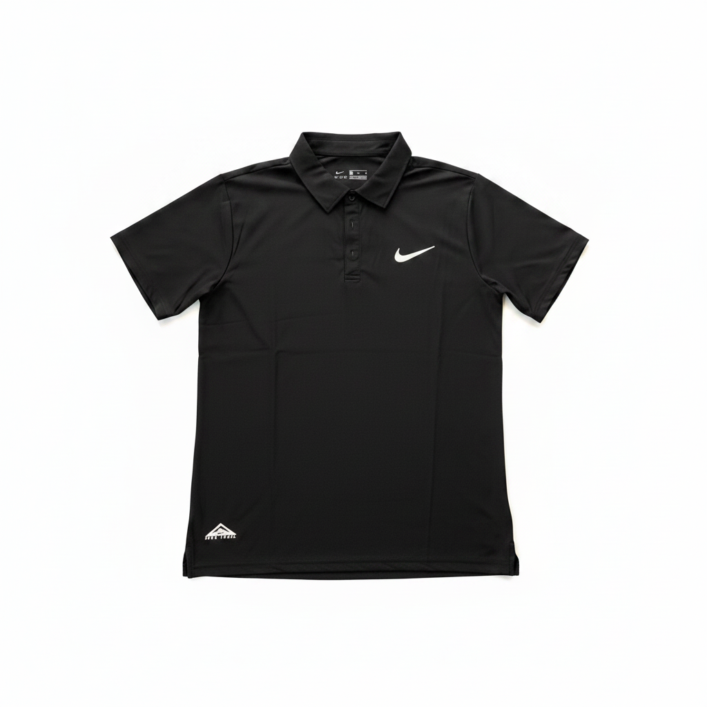 Black Nike Polo – White Background