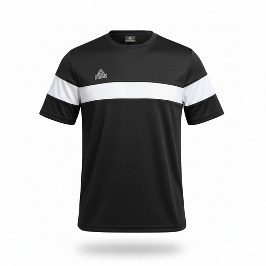 Black Peak t-shirt with white stripe
