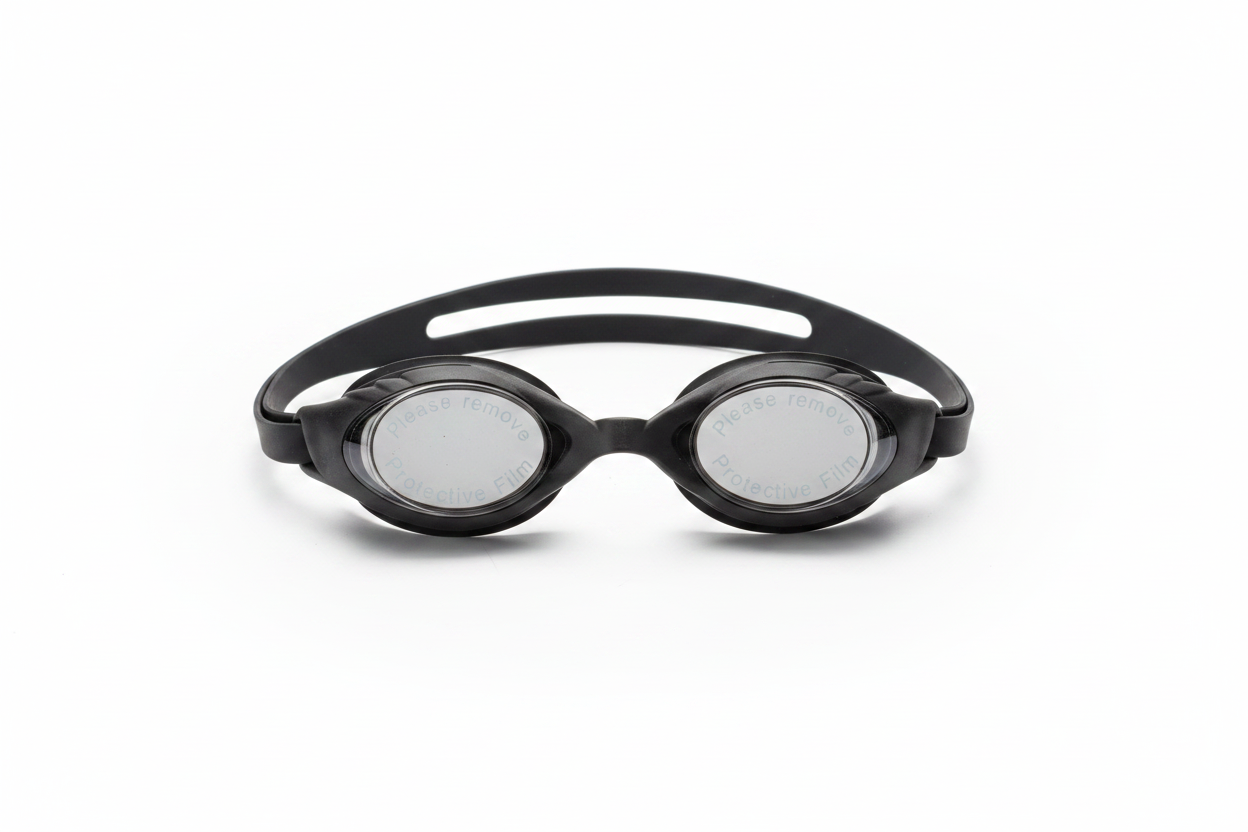 Black Swim Goggles White Background