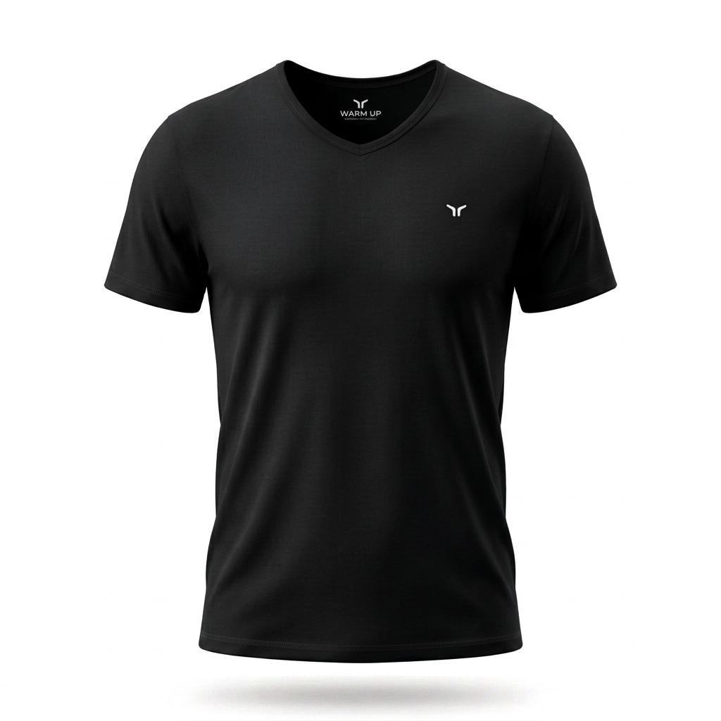 Black T-shirt styled like the blue reference