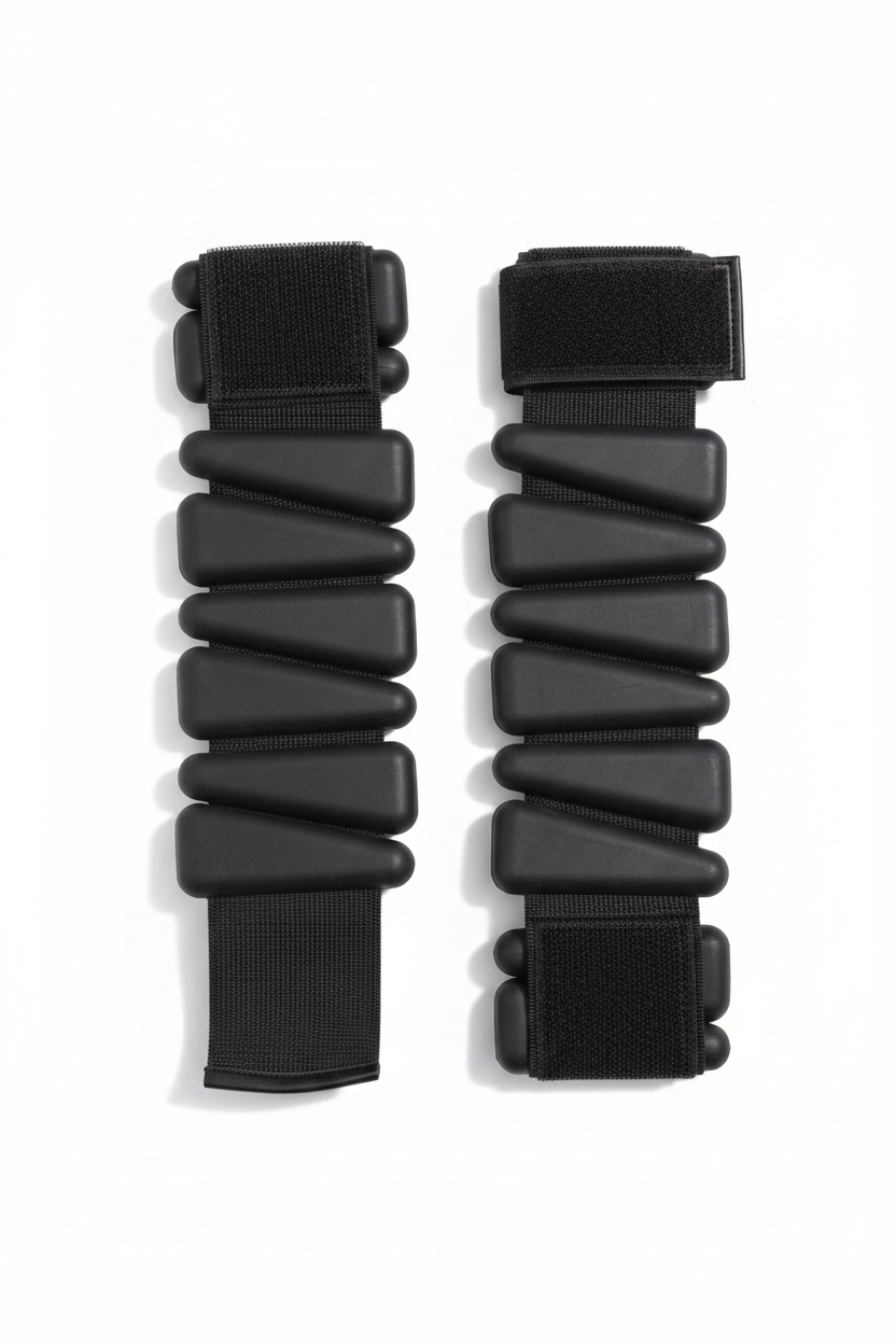 Black Weighted Ankle Wraps White Background