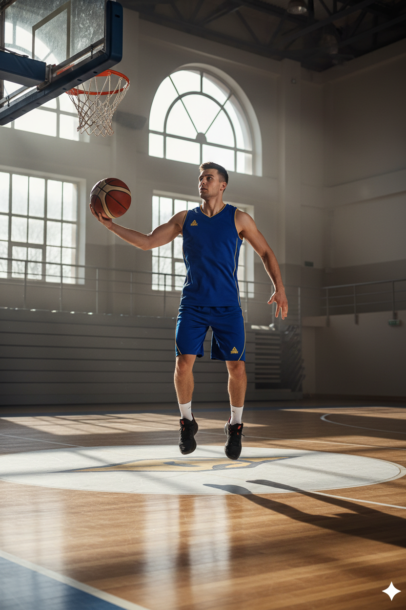 Blue basketball uniform lifestyle photo