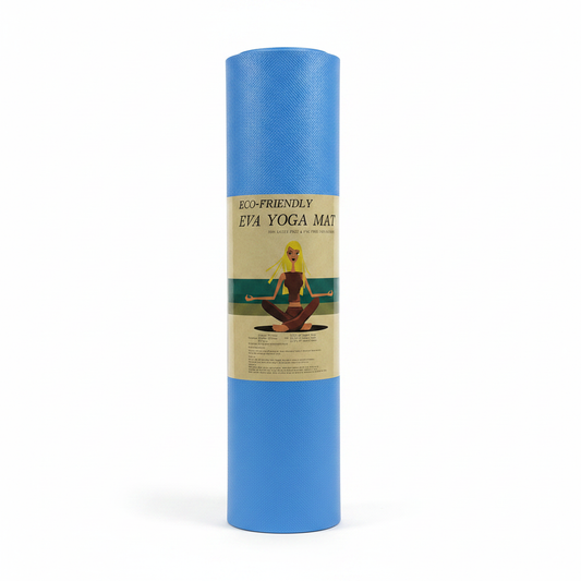 Blue EVA Yoga Mat – White Background
