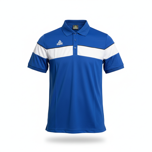 Blue Peak polo with ghost mannequin