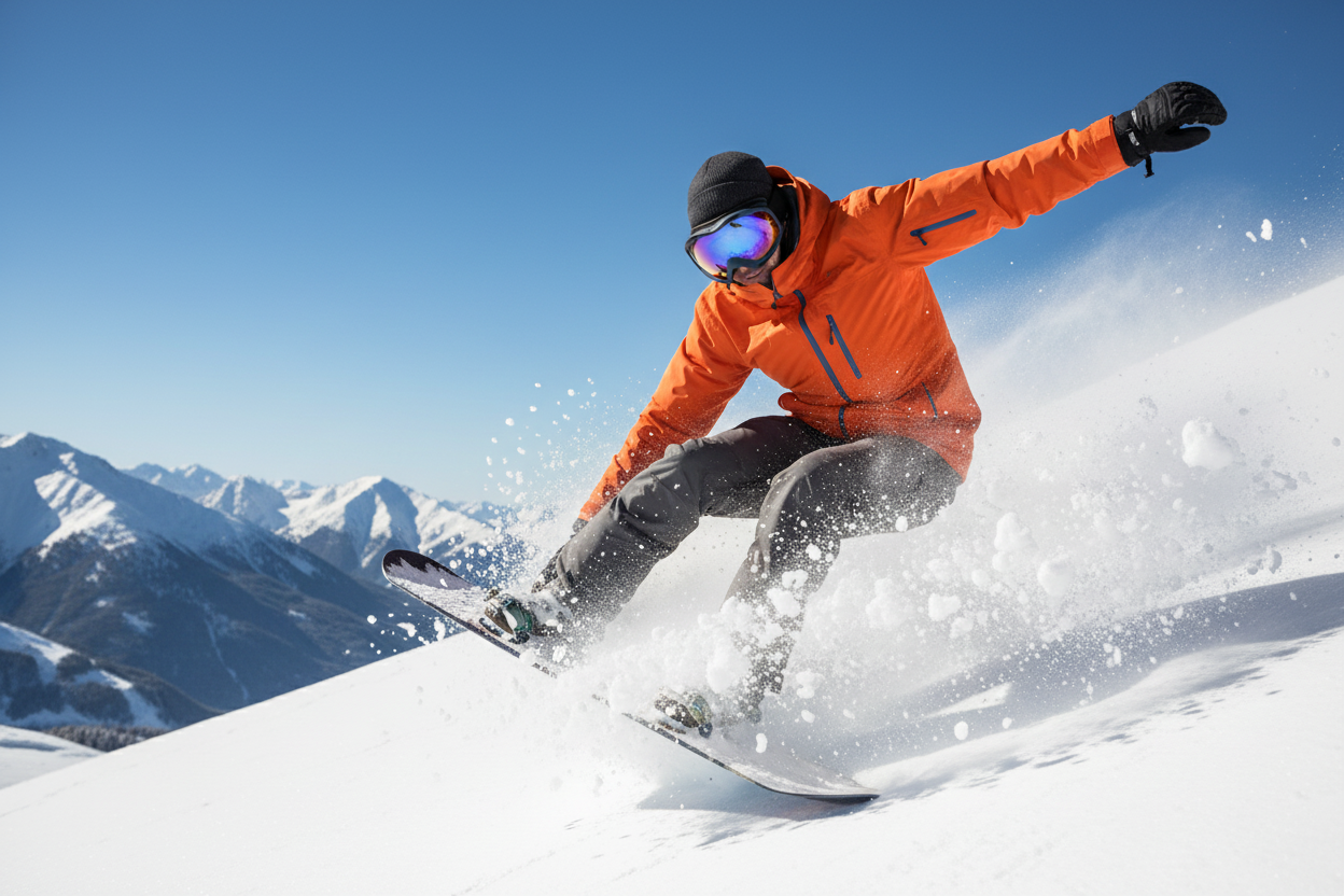 Blue ski goggles lifestyle photo